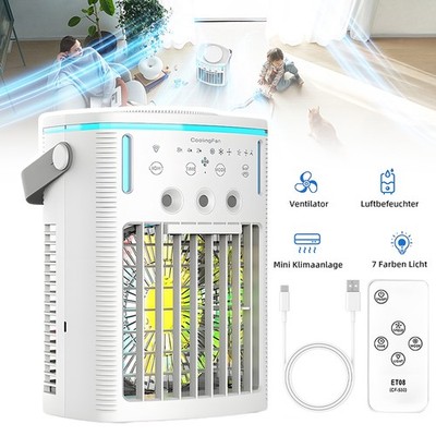 Mini Aircooler Mobile Klimaanlage Klima Ventilator Klimagerät Mini Luftkühler