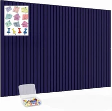 36"x24"Stripe Acoustic Foam Panels, 6 Pack Sound Narrow Stripes 6pcs Dark Blue