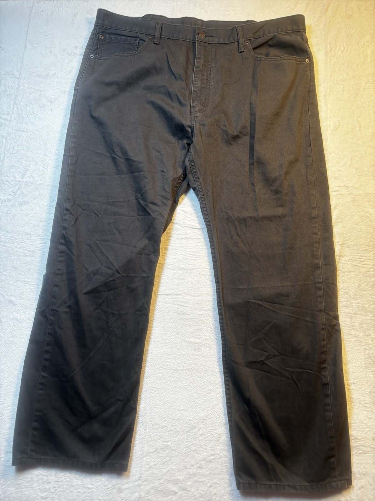 Levi’s 505 White Tab Jeans Men’s 42x29 Black Straight Rare Zip Classic Fit image 10