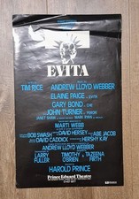 Evita Original West End Poster Elaine Paige Marti Webb Gary Bond c1979