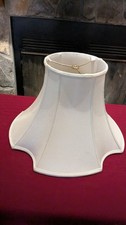 Vintage Victorian Style Fabric Bell Lamp Shade Scalloped Brocade Trim 12" H