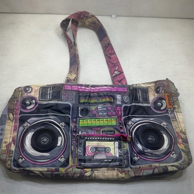 Vintage Parcel Loop NYC old-school Boombox Cassette Tote bag Graffiti Pink