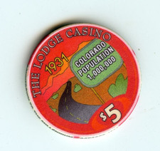 5.00 Chip from the Lodge Casino Black Hawk Colorado October 1999