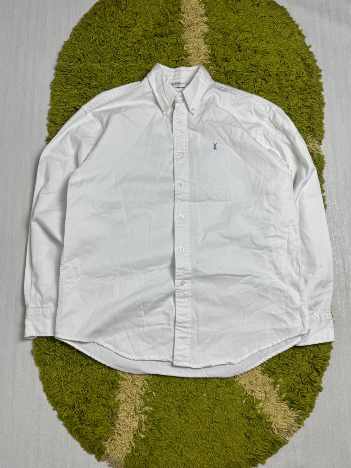 Camicia classica Yves Saint Laurent YSL bianca manica lunga uomo taglia M