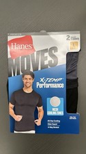 Hanes X-Temp Performance Men's Black T-Shirts Mesh Cooling 2-Pack Size L