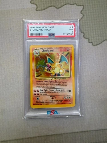 1999 POKEMON BASE SET UNLIMITED #4 CHARIZARD-HOLO PSA 7