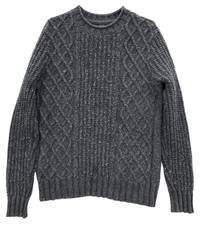 LL Bean Signature Men Fisherman Sweater L Chunky Cable Knit Outdoor