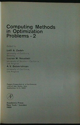 RECHENMETHODEN BEI OPTIMIERUNGSPROBLEMEN - 2 AA.VV. ACADEMIC PRESS 1969 \