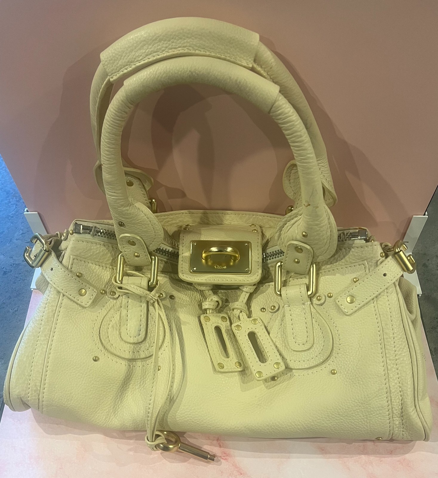 Chloe Paddington Beige Leather Bag with Key only