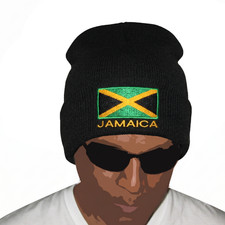 Jamaica Flag Beanie Rasta Reggae Tam Cap Hat Marley Roots Retro Knit Acrylic Tam