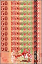 Fiji 50 Dollars, 2012 ND, P-118s, UNC, Specimen, X 10 PCS