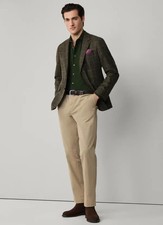 Hackett London Classic Cavalry Twill Chinos Trousers Beige 32R BNWT RRP £140