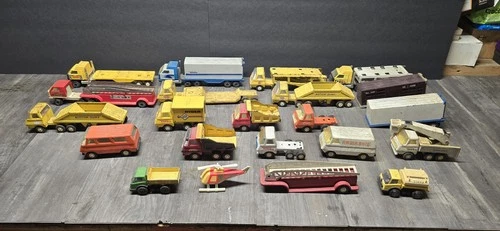 Lot Of Vintage Tonka Toy Trucks Pressed Steel And Plastic Bottom Dump Fire Bell