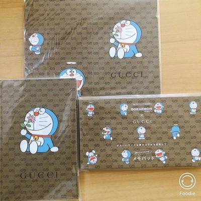 GUCCI×Doraemon Collaboration Limited Edition Notebook & Memo Pad Set from JAPAN