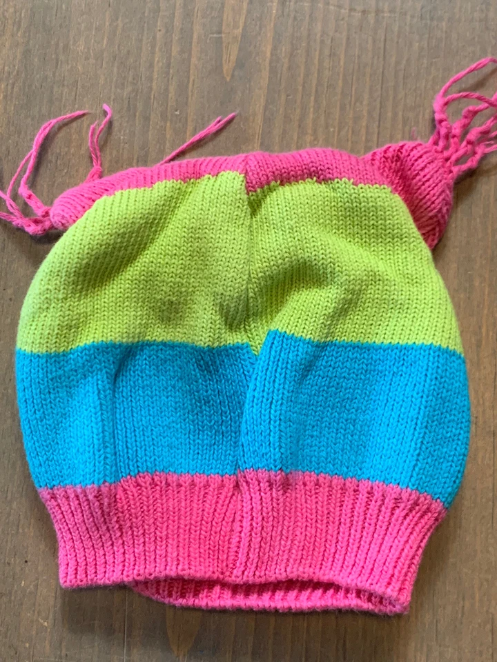 So'Dorable Baby Girl's Multicolored Green & Pink Owl Beanie Knit Hat Size:0-6Mon - Imagem 4 de 4