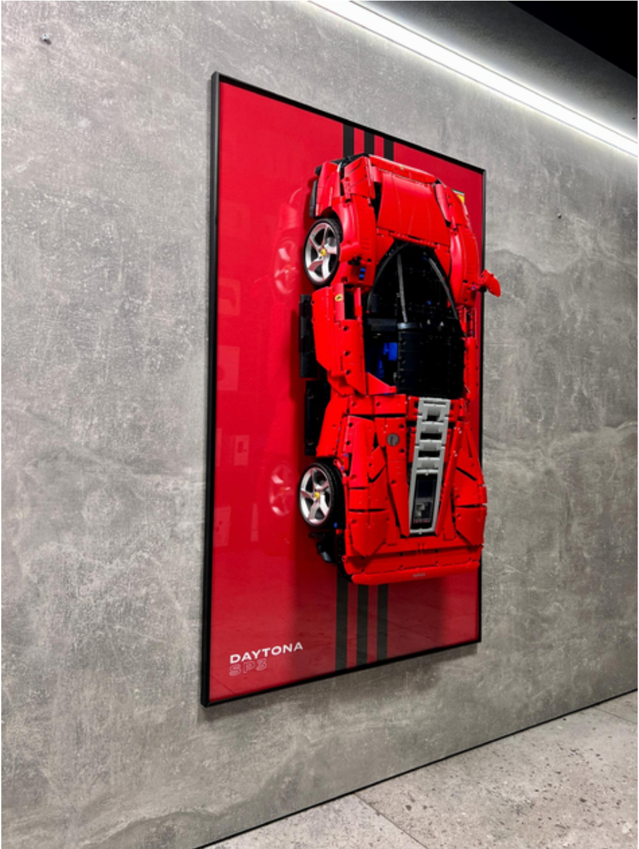 LEGO Art Wall Holder Frame 80x50 cm. for LEGO Technic Ferrari