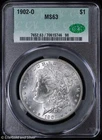 1902-O $1 Morgan Silver Dollar CAC MS 63 | Uncirculated UNC