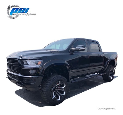 Extension Style Fender Flares Fits Ram 1500 2019-2025 Full Set, Paintable Finish