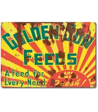 Farm Sign Golden Sun Feed  Tin Sign Farm Country  Farmhouse Decor Farmer Gifts