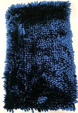 NEW FRESHHOME NAVY BLUE MICROFIBER NOODLE BATH RUG CARPET,FLOOR MAT - 34" x 21"