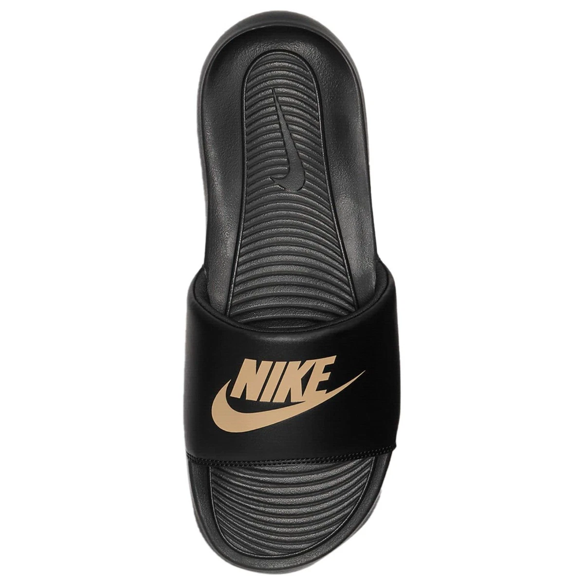 Nike black and shop gold sandals