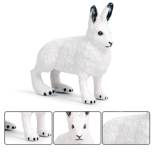 White Polar Hare Arctic Wild Animal Figure Model Toy Collector Decor Kid Gift - Picture 4 of 4