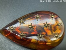 Vintage Genuine Apple Juice Bakelite Starburst Scarf Fur Dress Clip Amber Color