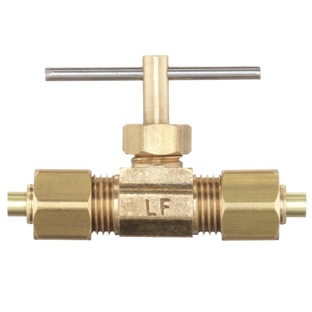EVERBILT LFA-42 1/4 in. OD Compression Brass Needle Valve Fitting