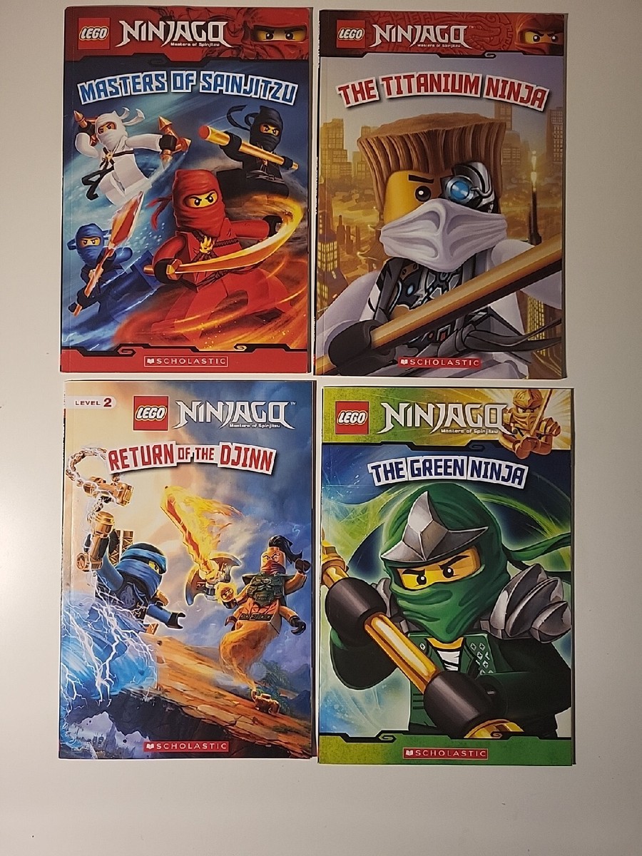 yunn⭐︎kids LIFE LEGO Ninjago Scholastic Book Lot of 4 Green Titanium Ninja Djinn