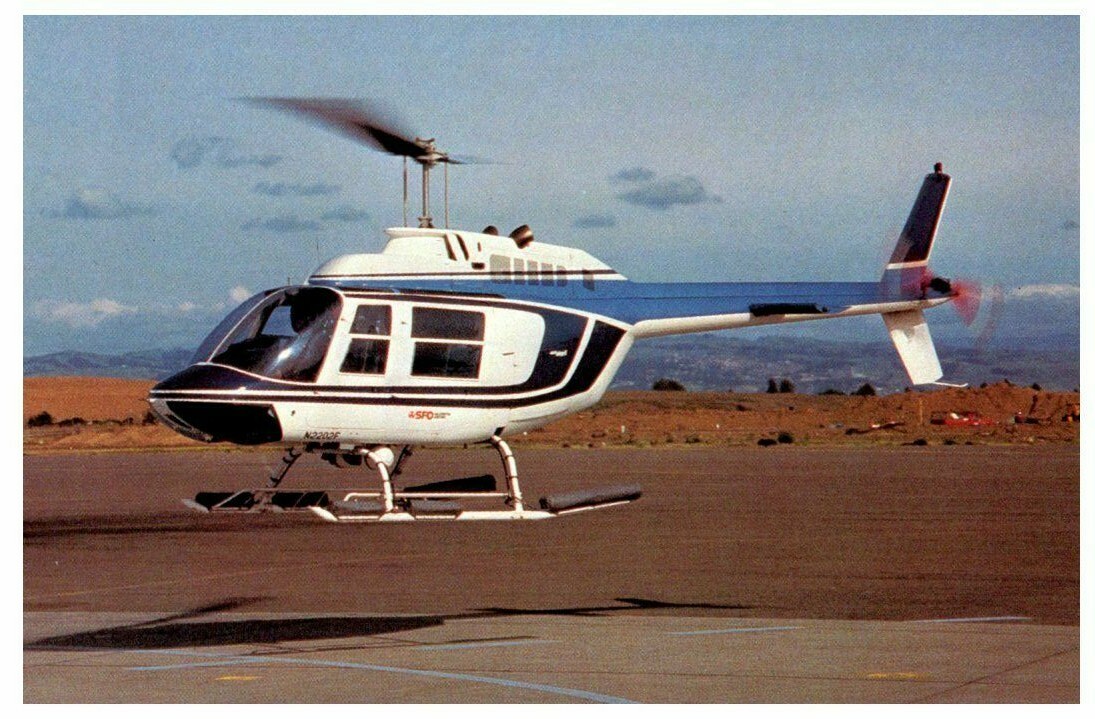 SFO Helicopter Airlines Bell 206 B 111 Jet Ranger Airplane