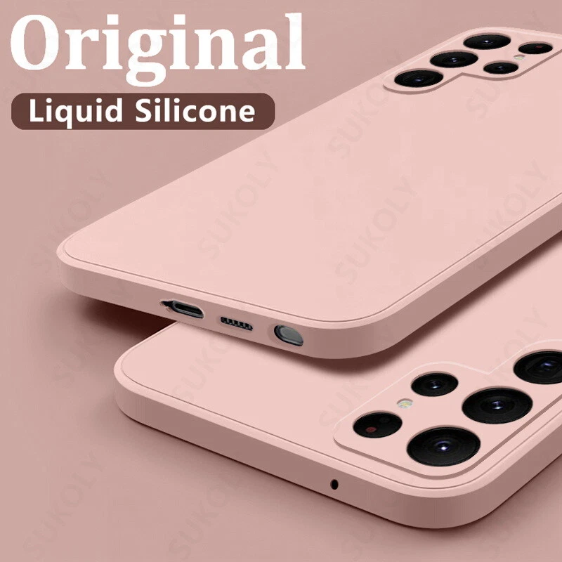 Phone Case For Samsung Note 20 S20 S22 S23 Plus A21S Liquid Silicone Soft Cover