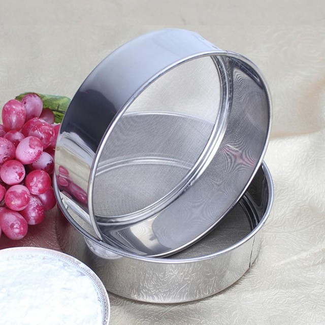 Stainless Steel Flour Sifting Sifter Sieve Strainer Baking Cake Making