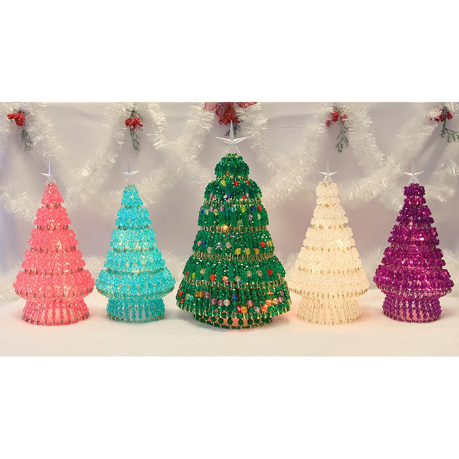 Beaded Christmas Tree Kits with Lights - 12