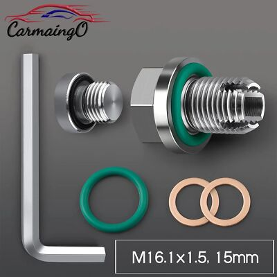 #ad M16.1x1.5 15mm Oversize Piggyback Oil Drain Plug Self Tapping Pan Thread Repair $14.99