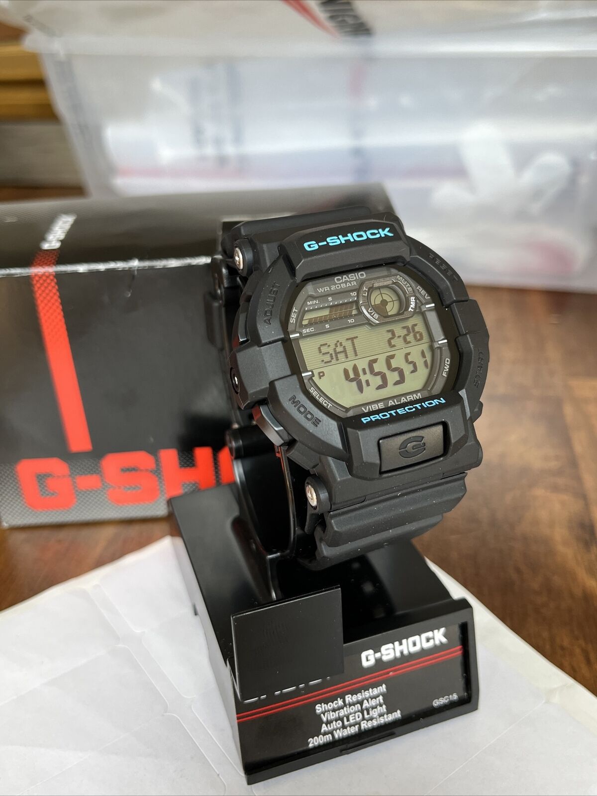 Casio G-Shock Mens BLACK/BLUE Chronograph WR 20BAR Watch – GD350