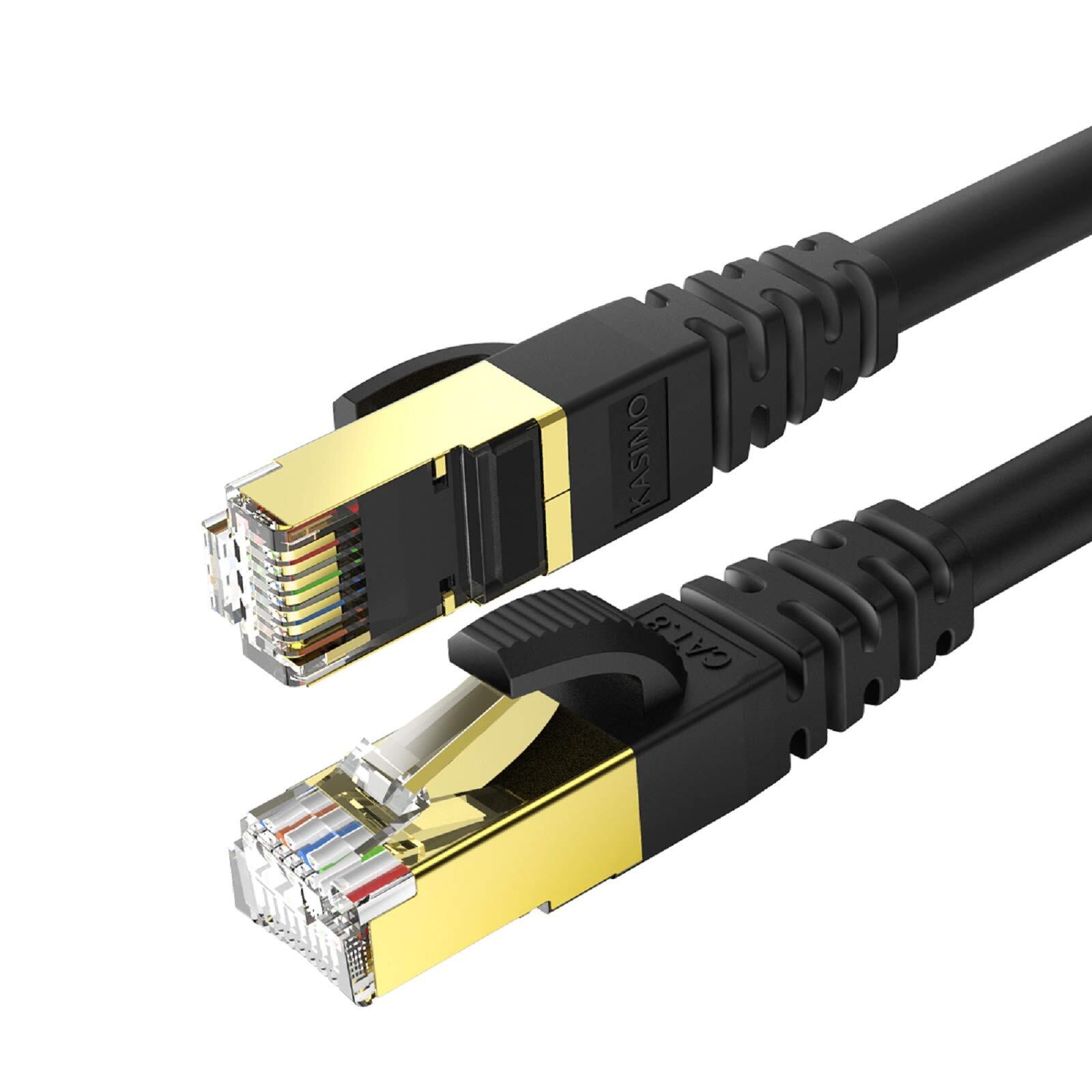 Shielded Cat8 Ethernet Cable 3ft 40Gbps High-Speed LAN Network RJ45 Black-image