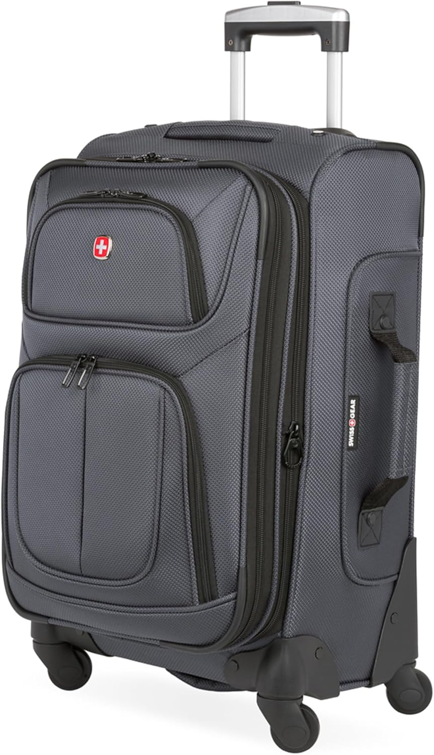 Sion Softside Expandable Luggage, Dark Grey, Carry-On 21-Inch
