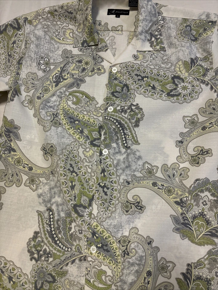 Camisa Montique Hombre Cachemira 100% Poliéster Talla Mediana Foto 2 de 4