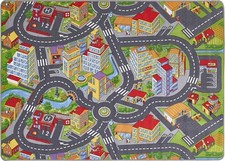 Kinderteppich Straßenteppich Schadstofffrei Spielteppich Auto Stadt Kinderzimmer