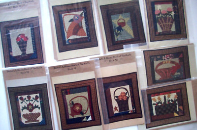 Lot of 9 Baskets & Blooms Block of the Month applique quilt patterns