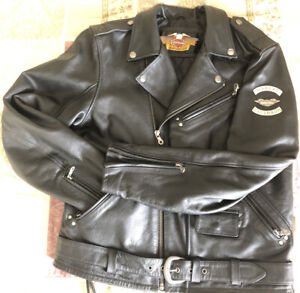 Large Harley Davidson Leather Motorcycle Jacket 2003 Embossed Eagle ...
