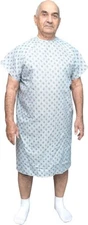 6 PACK - Reusable Hospital Gowns for Men Medical Patient Gowns with Back Ties