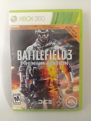 Battlefield 3 -- Premium Edition (Microsoft Xbox 360, 2012) CIB Complete In Box