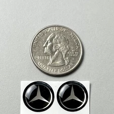 2x Mercedes Benz LOGO Emblem Key FOB 14mm Replacement Sticker Resin Decal 2pcs