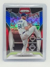 Caleb Ferguson 2019 Prizm Baseball RED WHITE & BLUE #128 RC Los Angeles Dodgers