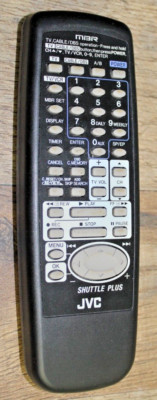 Genuine Factory JVC Remote Control Model 722M Shuttle Plus VCR MBR Tested