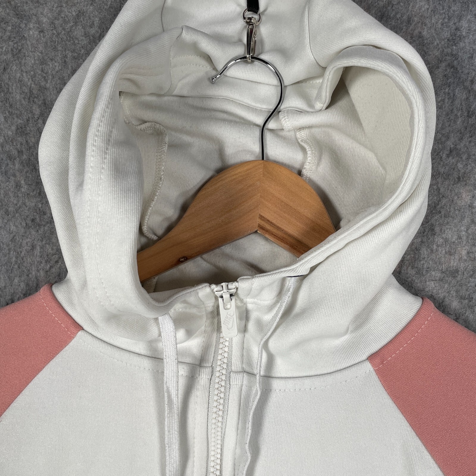 OFF WHITE X NIKE Nike Felpa con Cappuccio Uomo Large Off White Blu Big Swoosh Logo Palestra Casual Giacca Top