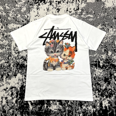 RARE STUSSY KITTENS TEE WHITE - LARGE | eBay