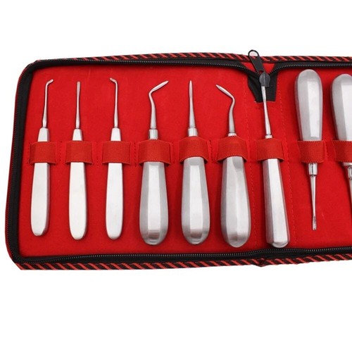 13pcs Dental Elevator Set Teeth Extraction Tooth Extracting Forceps Tools Kit - Picture 5 of 7