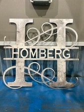 MONOGRAM SIGN - LETTER METAL Home Decor Wall Art Vintage Split letter Metal sign